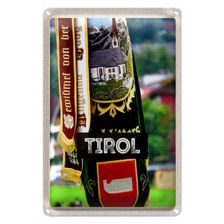 Blechschild Reise 20x30cm Tirol Symbole grün Natür Tradition