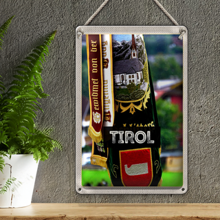 Blechschild Reise 20x30cm Tirol Symbole grün Natür Tradition