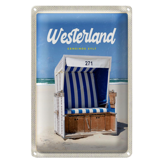 Blechschild Reise 20x30cm Westerland Sylt Schleswig-Holstein