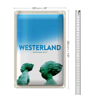 Blechschild Reise 20x30cm Westerland Urlaub Sylt Reisende