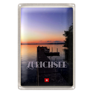 Blechschild Reise 20x30cm Zürich Schweiz Zürichsee Natur Urlaub