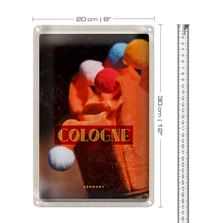 Blechschild Reise 20x30cm Köln Deutschland Karneval Tradition