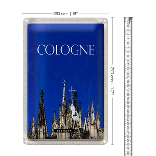 Blechschild Reise 20x30cm Köln Deutschlad Kölner Dom Kirche