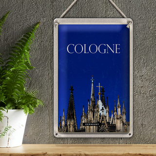 Blechschild Reise 20x30cm Köln Deutschlad Kölner Dom Kirche