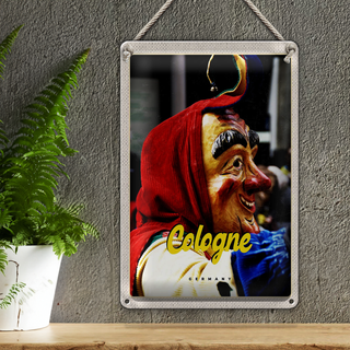 Blechschild Reise 20x30cm Köln Deutschland Karneval Verkleidung