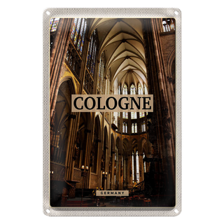 Blechschild Reise 20x30cm Köln Deutschland Kirche Dom von Innen