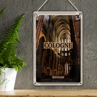 Blechschild Reise 20x30cm Köln Deutschland Kirche Dom von Innen
