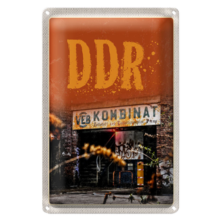 Blechschild Reise 20x30cm Berlin DDR VEB Kombinat Zellstoff