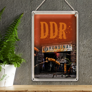 Blechschild Reise 20x30cm Berlin DDR VEB Kombinat Zellstoff