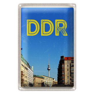 Blechschild Reise 20x30cm Berlin Deutschland Fernsehrturm DDR