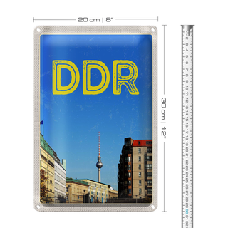 Blechschild Reise 20x30cm Berlin Deutschland Fernsehrturm DDR