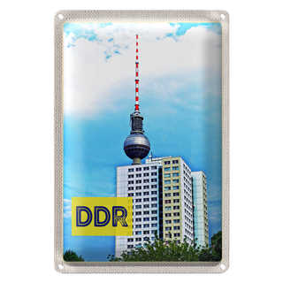 Blechschild Reise 20x30cm Berlin Trip Fernsehrturm DDR
