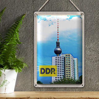 Blechschild Reise 20x30cm Berlin Trip Fernsehrturm DDR
