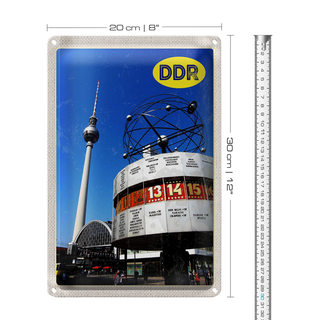 Blechschild Reise 20x30cm Berlin Alexanderplatz Weltzeituhr