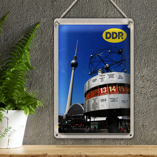 Blechschild Reise 20x30cm Berlin Alexanderplatz Weltzeituhr