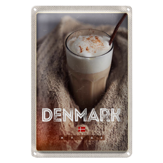 Blechschild Reise 20x30cm Dänemark Kopenhagen Winterzeit Hygge