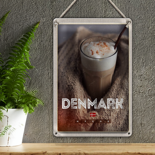 Blechschild Reise 20x30cm Dänemark Kopenhagen Winterzeit Hygge