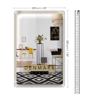 Blechschild Reise 20x30cm Dänemark Wohneinrichtung Tisch