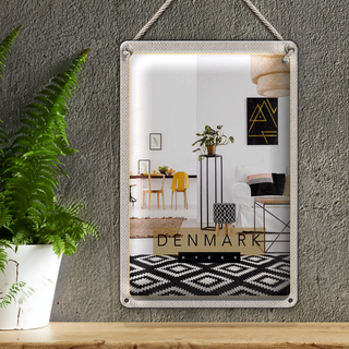 Blechschild Reise 20x30cm Dänemark Wohneinrichtung Tisch