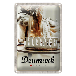 Blechschild Reise 20x30cm Dänemark Wohnungration weiß Home