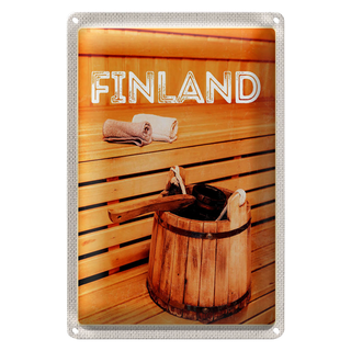 Blechschild Reise 20x30cm Finnland Sauna Erholung Saunazubehör