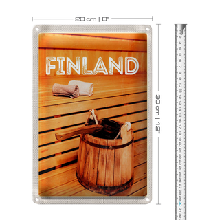 Blechschild Reise 20x30cm Finnland Sauna Erholung Saunazubehör