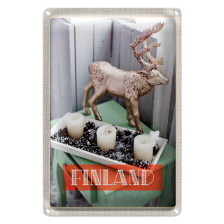 Blechschild Reise 20x30cm Finnland Hirsch Adventsteller