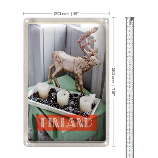 Blechschild Reise 20x30cm Finnland Hirsch Adventsteller