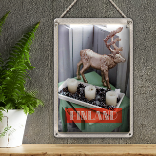 Blechschild Reise 20x30cm Finnland Hirsch Adventsteller