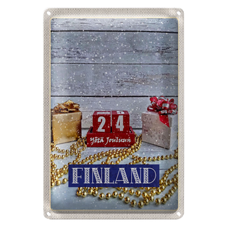 Blechschild Reise 20x30cm Finnland Waihnachten Yötä Jouluun