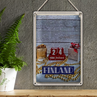 Blechschild Reise 20x30cm Finnland Waihnachten Yötä Jouluun