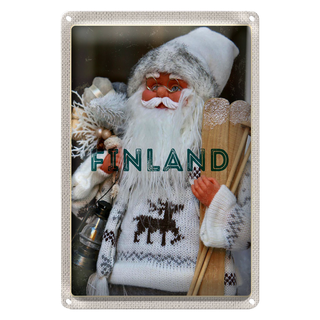 Blechschild Reise 20x30cm Finnland Weihnachten Weihnachtsmann