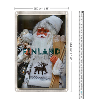 Blechschild Reise 20x30cm Finnland Weihnachten Weihnachtsmann