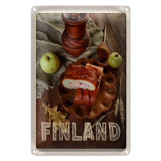 Blechschild Reise 20x30cm Finnland Essen traditionell