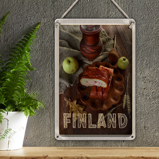 Blechschild Reise 20x30cm Finnland Essen traditionell