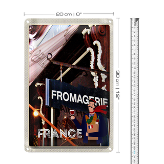 Blechschild Reise 20x30cm Frankreich Restaurant Fromafrie