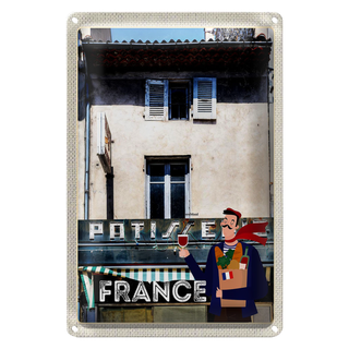 Blechschild Reise 20x30cm Frankreich Architektur Restaurant