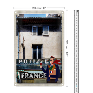 Blechschild Reise 20x30cm Frankreich Architektur Restaurant