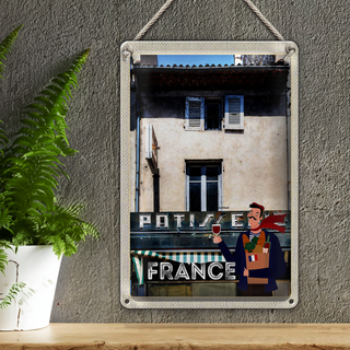 Blechschild Reise 20x30cm Frankreich Architektur Restaurant