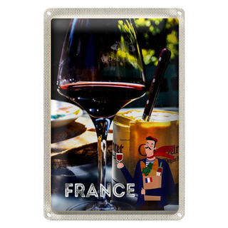 Blechschild Reise 20x30cm Frankreich Camembert Käse Delikatesse