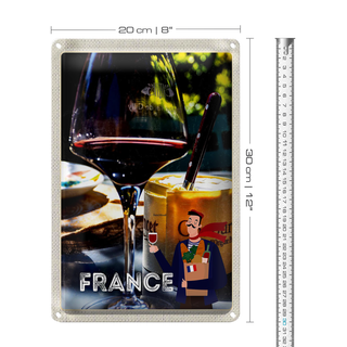 Blechschild Reise 20x30cm Frankreich Camembert Käse Delikatesse