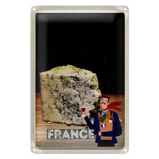 Blechschild Reise 20x30cm Frankreich Schimmelkäse Traditon