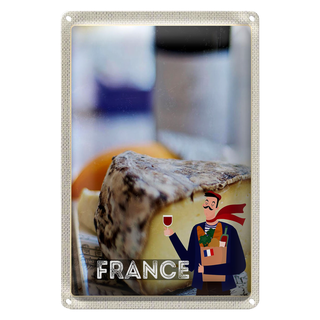 Blechschild Reise 20x30cm Frankreich Käse Emmentaler Produktion