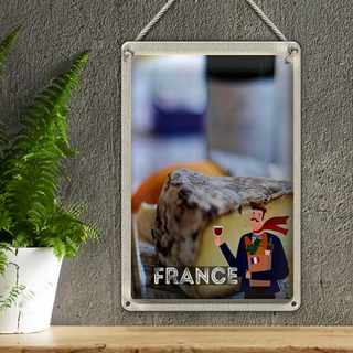 Blechschild Reise 20x30cm Frankreich Käse Emmentaler Produktion