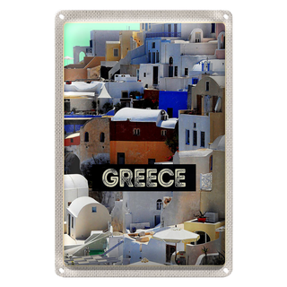 Blechschild Reise 20x30cm Greece Griechenland Häuser Urlaub
