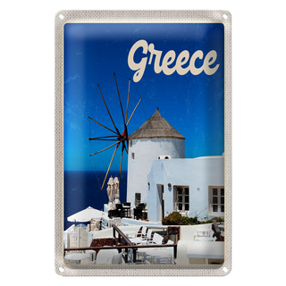 Blechschild Reise 20x30cm Greece Griechenland weiße Häuser