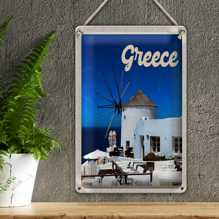 Blechschild Reise 20x30cm Greece Griechenland weiße Häuser