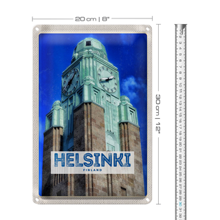 Blechschild Reise 20x30cm Helsinki Finnland Kirche Architektur
