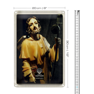 Blechschild Reise 20x30cm Spanien Europa Jesus Jakobsweg Urlaub