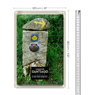 Blechschild Reise 20x30cm Spain Camino De Santiago Jakobsweg